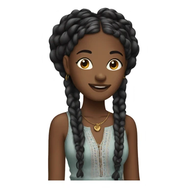 Black girl with boho braids sticker