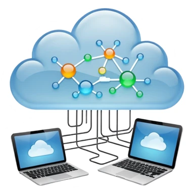 digital project, cloud and devices sticker