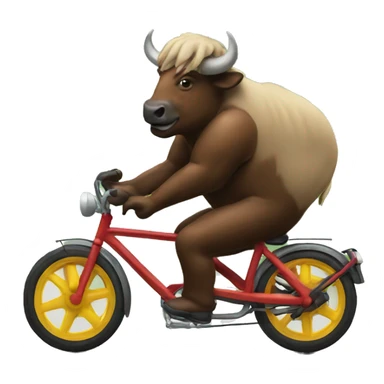Buffalos riding a bike  sticker
