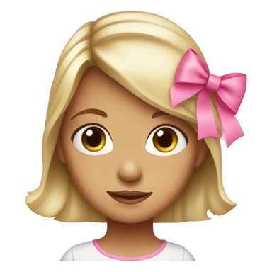 A girl with a pink bow sticker