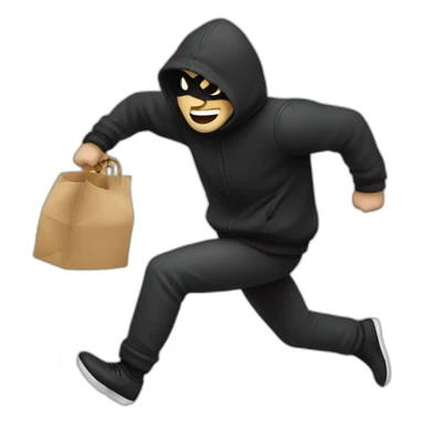 A thief stealing and running  sticker