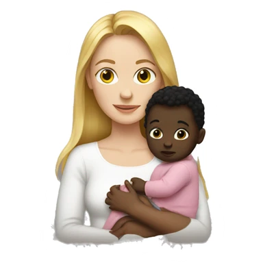 White woman with black baby sticker