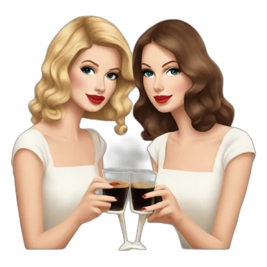 Lana del Rey & Taylor swift  drinking espresso martini sticker
