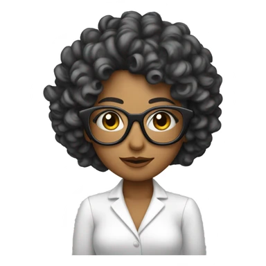 mujer pelo rizado con mechas rubias y gafas tez blanca sticker