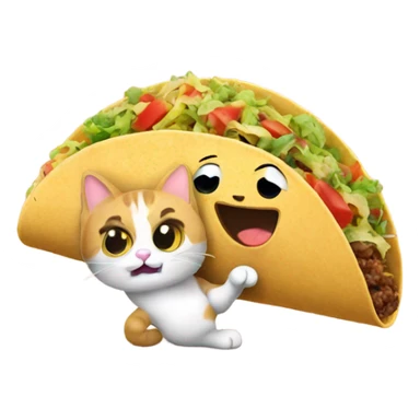 Taco with a cat eating it sticker
