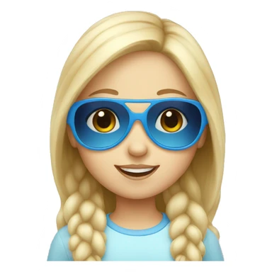 Little white girl with blue sunglasses sticker
