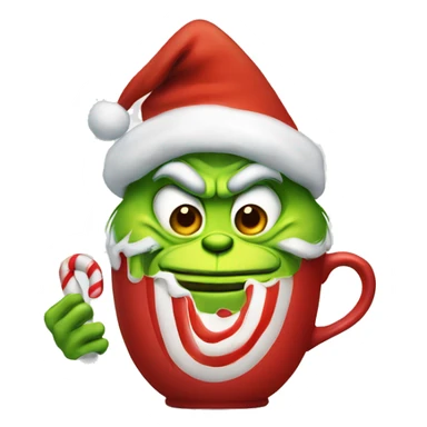 Christmas grinch with Hot Chocolate  sticker