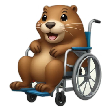 Beaver on a wheelchair sticker