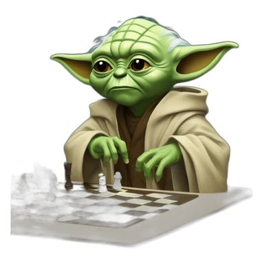 Yoda play chess vs earth sidious sticker