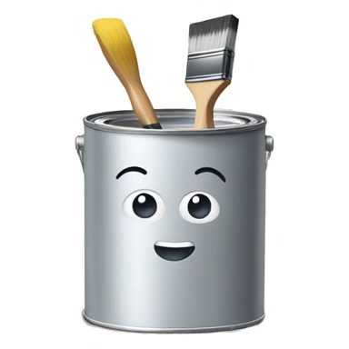 Tin of paint with a paint brush in sticker