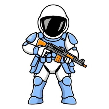 anime PUBG soldier with gun and armor sticker