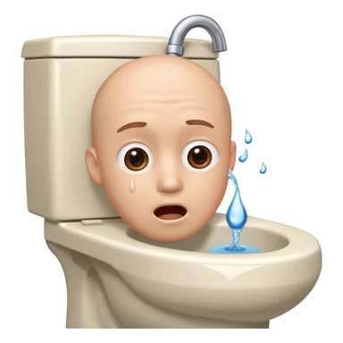 human head inside toilet singing sticker