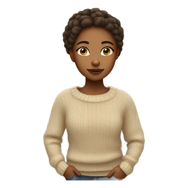 cozy light skin girl in fall sweater sticker
