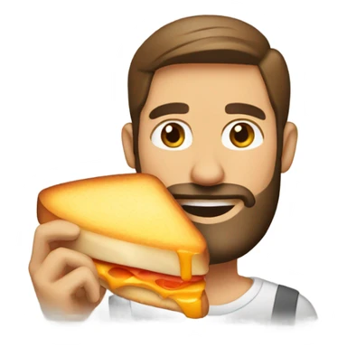 Guy with beard making a grilled cheese sticker