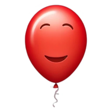 Red balloon with smiling face sticker