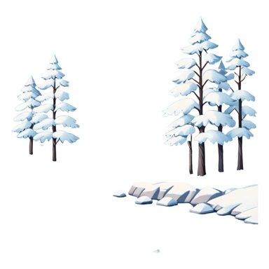 small painting with winter landscape sticker