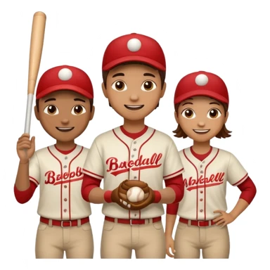 amigos jugando baseball sticker