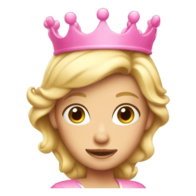 Blond Princess with pink crown sticker