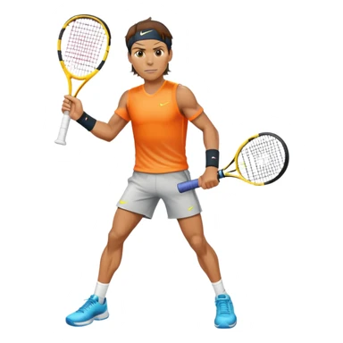  Rafael Nadal face, with racket sticker