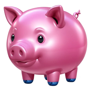 pink jeff koons style inflatable pig sculpture  sticker