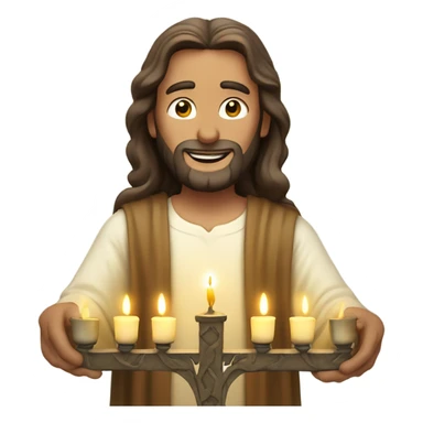 Jesus lighting a menorah sticker