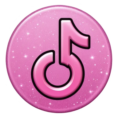 glitter pink logo TikTok sticker