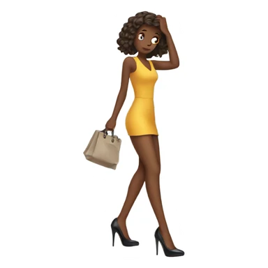 Girl struggling in heels sticker