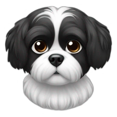Black and white shitzu sticker