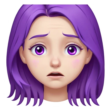 girl dressed in purple with hair purple with eyes purple and with long hair who is crying sticker