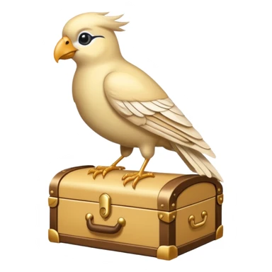 dollar bird up, cream color on chest sticker