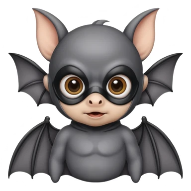 cute baby bat with mask sticker