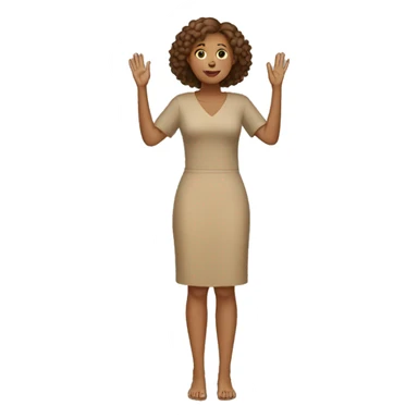 Tan Woman (full-body) (hands raised) sticker