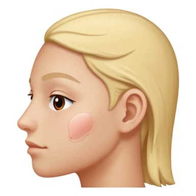 cheek from the side, with a pimple patch sticker