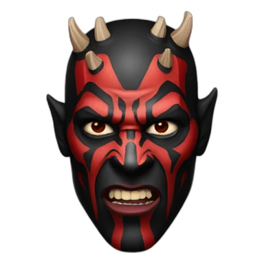 Darth Maul with a lip bite sticker