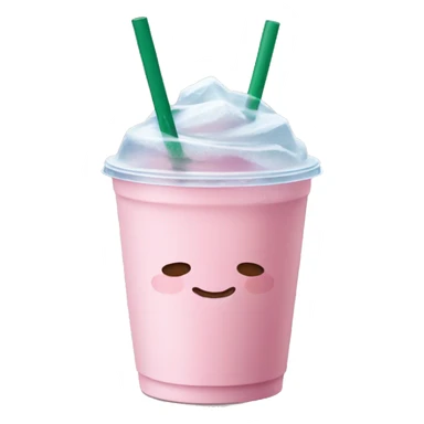 light pink Starbucks drink with ice cubes sticker