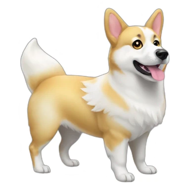 Golden corgi husky ghost costume sticker