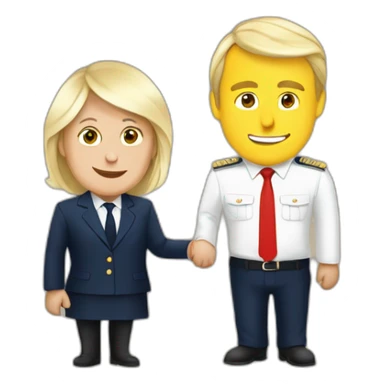 macron with marine lepen sticker