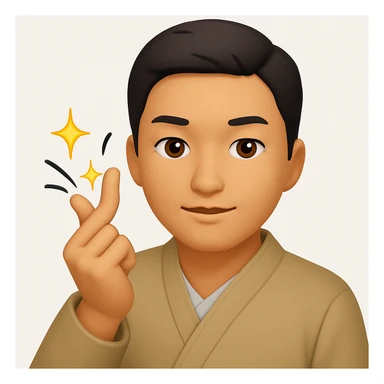 Add dynamic finger snap motion lines and sparkles to emphasize the snapping action, keep the emoji style and original colors. sticker