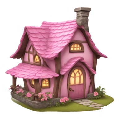 Pink fairy cottage sticker