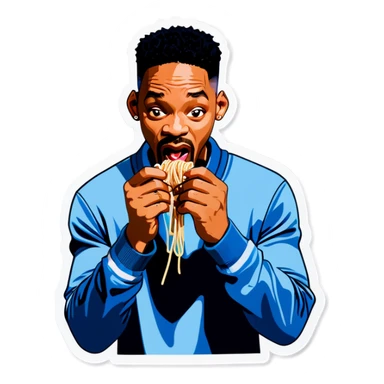 Will Smith eating spaghetti sticker