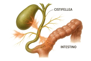 CISTIFELLEA E INTESTINO SONO COLLEGATI NEL DOLORE, iperrealistico 4k sticker