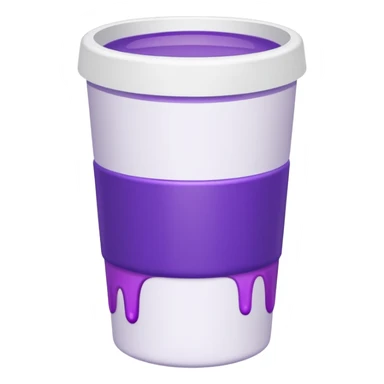 ios styrofoam cup.  purple liquid inside (no straw) (no face) sticker
