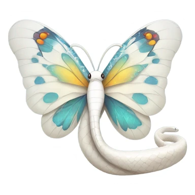 White snake with wings of butterfly  sticker