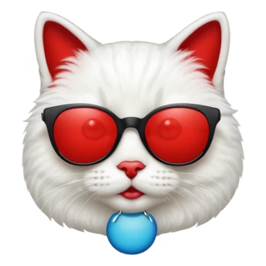  White Cat wearing sunglasses and lipstick  sticker