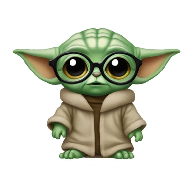 BABY YODA WEARING GLASSES sticker