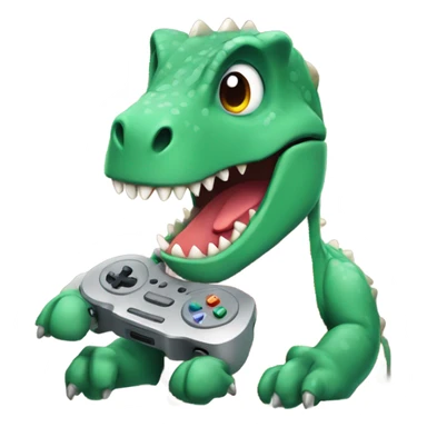 Dinosaur playing video games sticker
