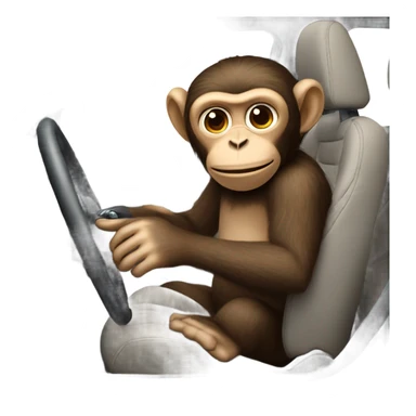 Bmw with a monkey driving it sticker