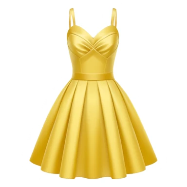 Yellow short satin wedding dress sticker