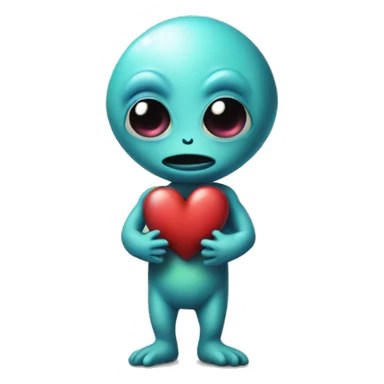 Alien with had shaped like a heart  sticker