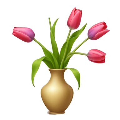 Vase with tulip flower sticker